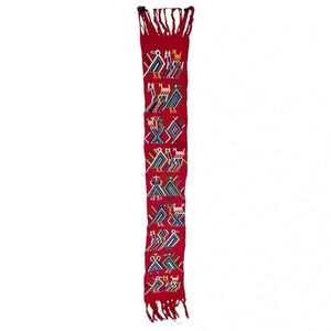 Vintage 70s or 80s handwoven Guatemalan embroidered sash faja huipil from nebaj